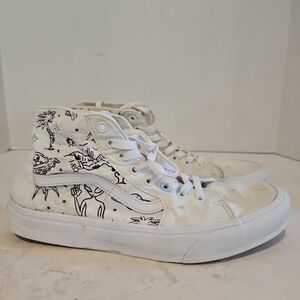 Vans SK8-Hi U-Paint Space Aliens/Spaceships Skate Shoes Men 10 Women 11.5